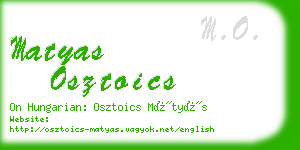 matyas osztoics business card